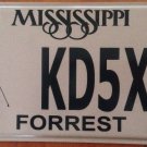 Amateur Radio license plate KD5XG Operator Forrest county