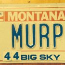 Montana Centennial vanity 1 MURPH MURPHY license plate Protector Challenge