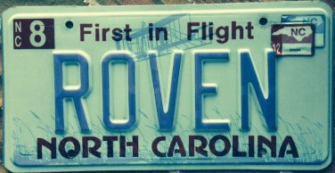 vanity  ROVEN license plate 1