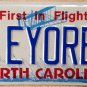 North Carolina Handicap vanity EYEORE B license plate Diisney Winnie Poo Donkey