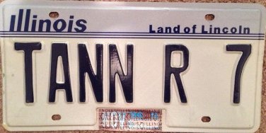 Illinois vanity TANN R 7 license plate Tania Tannia Tanner Tatiana