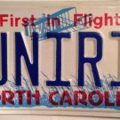 North Carolina vanity UNIR 1 license plate Wed Wedding French Language