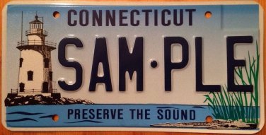 Connecticut Preserve the Sound lighthouse license Plate Sample Sea Beach Light