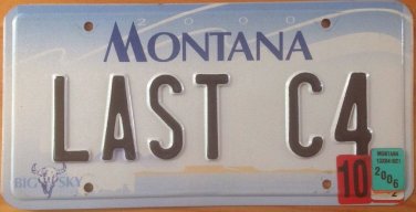 Montana vanity LAST C4 CORVETTE license plate 1996 Bowling Green Kentucky Vette