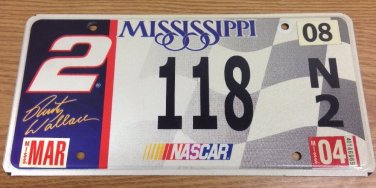 NASCAR RUSTY WALLACE driver 2 license plate 118 Stock Car Racing Race Motorsport