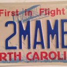 North Carolina vanity 2 MAMBO license plate DANCE Dancing Cuba Music Song Cuban