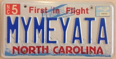 North Carolina vanity MYME YATA license plate Great Awesome Japan japanese language
