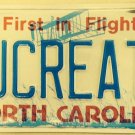 North Carolina vanity LUCREATE LOU CREATE license Plate 7 Louis Louisa Luc Lucre