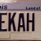 Illinois vanity SEKAH 2 license plate