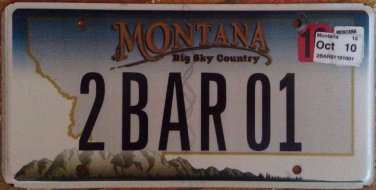 MONTANA vanity 2 BAR 01 license plate Alcohol Drink