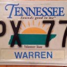 Tennessee Triple Digit 7 license plate #DPX repeating Number 777 Perfection