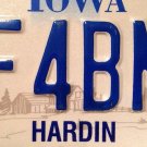 Iowa vanity KF 4  license plate