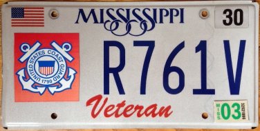 Coast Guard Vereran license plate USCG Semper Paratus Armed Forces Ship Military
