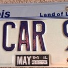 Illinois vanity OuR CAR 1994 94 license plate Classic Auto Antique Hot Rod
