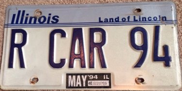 Illinois vanity OuR CAR 1994 94 license plate Classic Auto Antique Hot Rod