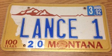 Montana vanity LANCE 1 license plate Lancelot Amstrong Lanzo Lantz Launce Lanza