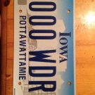 Iowa Triple Digit 0 License Plate