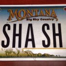 MONTANA vanity 4 SHA SHA license plate Sharon Charlotte
