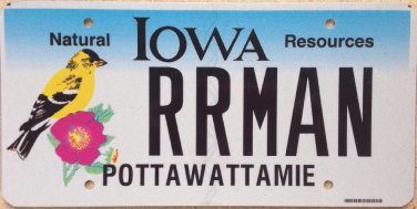 IA BIRD vanity RR Railroad train MAN license plate Road Runner Rolls Royce Rover