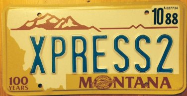 Montana Centennial vanity EXPRESS 2 license plate Mail Delivery Driver
