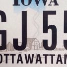 Iowa Triple Digit 5 License Plate Indian tribe #AGJ 555 Five Numb
