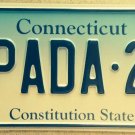 Connecticut vanity PADA 2 license plate Sanskrit PA PAD CT
