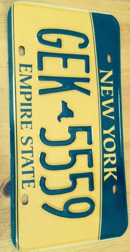 Gold Empire State license plate