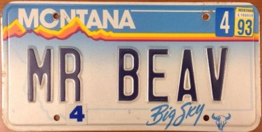 MT vanity MR BEAV BEAVER license plate Bean Narnia Mel Gibson Wild Animal Castor