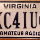 Virginia Amateur Radio license plate KC4IUG Ham Operator VA Signal
