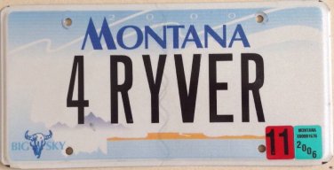 Montana vanity 4 RIVER license plate Nature National Park Environment Fish Water