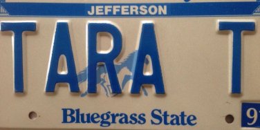 Kentucky vanity TARA T license plate