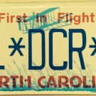 North Carolina vanity DL DCR W license plate Dial Star Sign