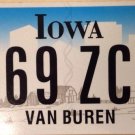 Iowa Van Buren county license plate Martin US President USA graphic USA #56
