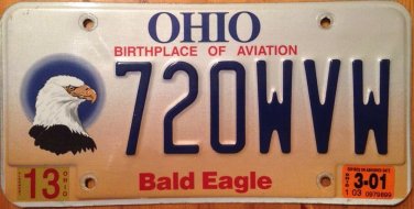 Ohio WILDLIFE BALD EAGLE license plate Bird Prey Wild Animal USA special Graphic