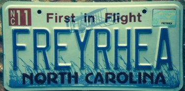 North America vanity FREYR FREYDERIC RHEA license plate Frere