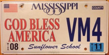 GOD BLESS AMERICA license plate Patriotic September 11 United Stand 9/11 Christ