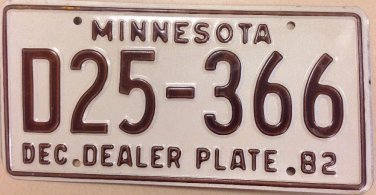 Minnesota DEALER license Plate