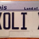 Illinois vanity Xoli X license plate X-man Xolo