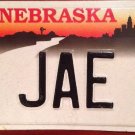Nebraska vanity JAE JAY license Plate Jaya Jaelyn Jaylene Jaylinn Jaylee Jayleen