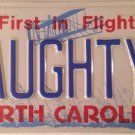 North Carolina vanity NAUGHTY V license plate Vincent Bad Behave Van Vaughn Vic