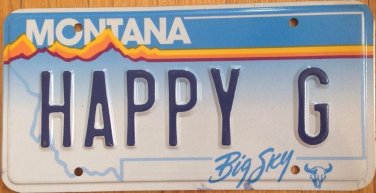 MT vanity HAPPY G license plate Gilmore Garden Gary Gordon George Greg Happiness