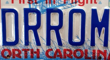 vanity DRROM license plate
