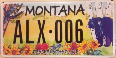 Wildlife Bear vanity ALEX #006 license plate Alexandra Alexander Xander Montana