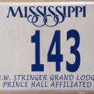 STRINGER Grand Lodge Prince Hall license plate Masonry Freemason Masonic Mason