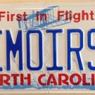North Carolina vanity MEMOIR STORIES ST license plate Autobiography Writing Life