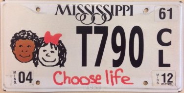 Anti Abortion license plate Choose Life Fetus Pro Choice Adoption