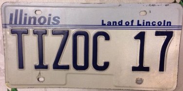 ILLINOIS vanity TIZOC Stone license plate Aztec Sacrifice Museum History Mexico