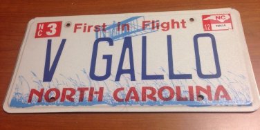 vanity V GALLO license Plate Vincent Actor Movie Goodfellows Arizona Dream Film