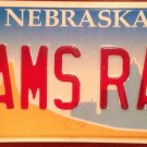 Nebraska vanity RAMS RAM license Plate Dodge 1500 2500 3500 Auto Chrysler Animal Big Horn ProMaster