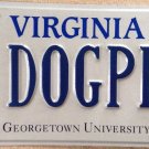 Georgetown University vanity DOG PEOPLE license plate DC Puppy Pet Lover Animal